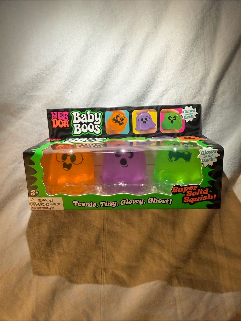 New-Doh Glow-in-the-Dark Ghost Squish Toy Set - Orange, Purple, Green